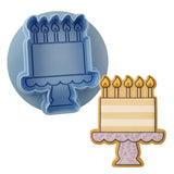 Birthday Cake on Platter Cookie Cutter | Stamp | Stencil - SHARP EDGES - FAST Shipping - Choose Your Own Size! #1 Cookie Cutter Lady LITTLE - 3 Inches (7.62cm) **BUNDLE** Cutter + Debosser 