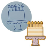 Birthday Cake on Platter Cookie Cutter | Stamp | Stencil - SHARP EDGES - FAST Shipping - Choose Your Own Size! #1 Cookie Cutter Lady LITTLE - 3 Inches (7.62cm) Debosser ONLY 