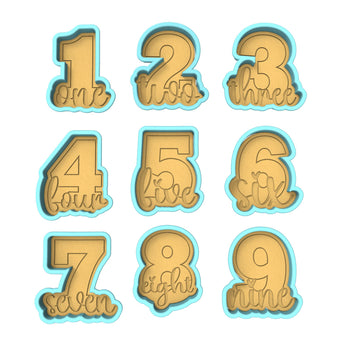 Birthday Number Cookie Cutter | Stamp | Stencil | Debosser Set. Any Size. Any Style. birthday Cookie Cutter Lady 