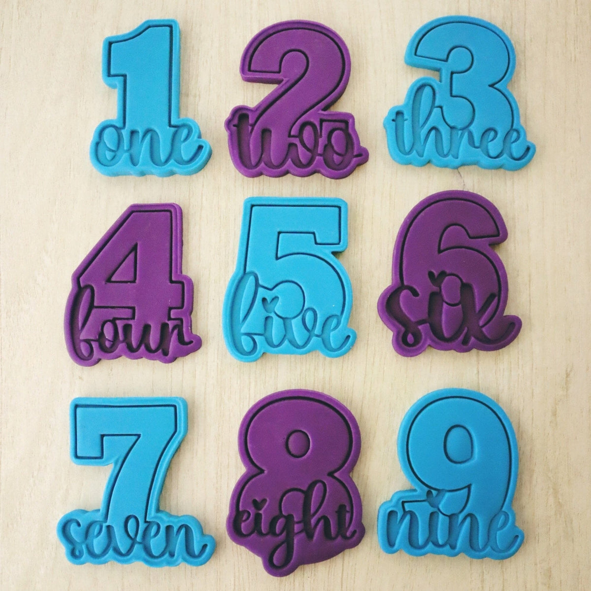 Birthday Number Cookie Cutter | Stamp | Stencil | Debosser Set. Any Size. Any Style. birthday Cookie Cutter Lady 