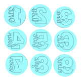 Birthday Number Sideways Cookie Cutter | Stamp | Stencil | Debosser Set. Any Size. Any Style. birthday Cookie Cutter Lady MINI - 2 Inches (5cm) Debosser ONLY Set 