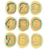 Birthday Number Sideways Cookie Cutter | Stamp | Stencil | Debosser Set. Any Size. Any Style. birthday Cookie Cutter Lady MINI - 2 Inches (5cm) **BUNDLE** Cutter + Debosser Set 