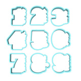 Birthday Number Sideways Cookie Cutter | Stamp | Stencil | Debosser Set. Any Size. Any Style. birthday Cookie Cutter Lady MINI - 2 Inches (5cm) Cookie Cutter ONLY (Outline) Set 