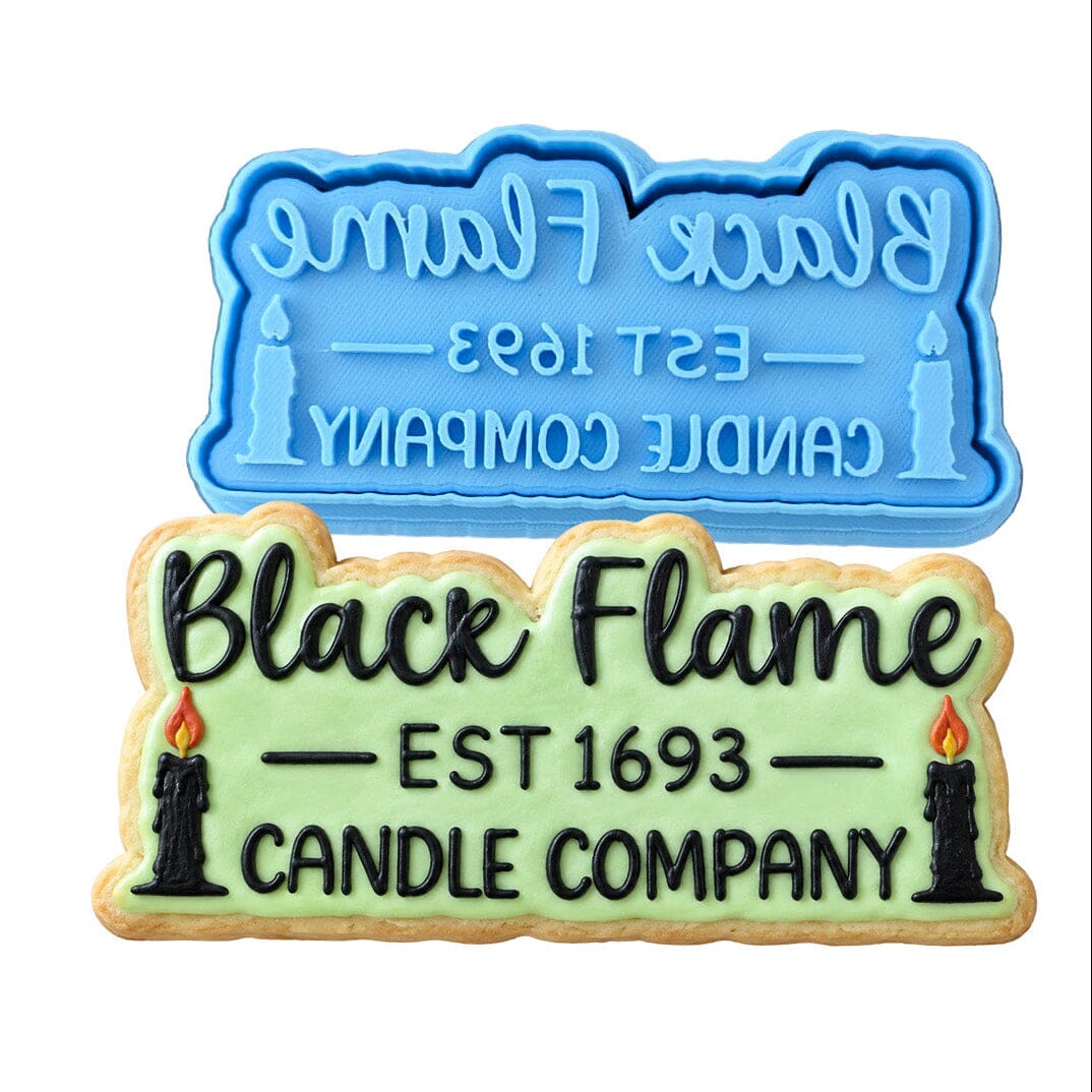 Black Flame Candle Company Cookie Cutter | Stamp | Stencil #1 Halloween / Fall Cookie Cutter Lady MINI - 2 Inches (5cm) **BUNDLE** Cutter + Stamp 