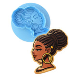 Black Girl Beautiful Cookie Cutter | Stamp | Stencil - SHARP EDGES - FAST Shipping - Choose Your Own Size! #2 Cookie Cutter Lady LITTLE - 3 Inches (7.62cm) **BUNDLE** Cutter + Debosser 