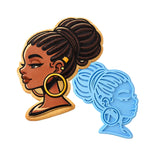 Black Girl Beautiful Cookie Cutter | Stamp | Stencil - SHARP EDGES - FAST Shipping - Choose Your Own Size! #2 Cookie Cutter Lady LITTLE - 3 Inches (7.62cm) Stamp ONLY 