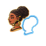 Black Girl Beautiful Cookie Cutter | Stamp | Stencil - SHARP EDGES - FAST Shipping - Choose Your Own Size! #2 Cookie Cutter Lady LITTLE - 3 Inches (7.62cm) Cookie Cutter ONLY (Outline) 