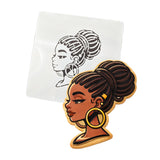 Black Girl Beautiful Cookie Cutter | Stamp | Stencil - SHARP EDGES - FAST Shipping - Choose Your Own Size! #2 Cookie Cutter Lady LITTLE - 3 Inches (7.62cm) Stencil ONLY 
