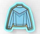 Blue Denim Fringe Jacket Cookie Cutter | Stamp | Stencil - SHARP EDGES - FAST Shipping - Choose Your Own Size! #1