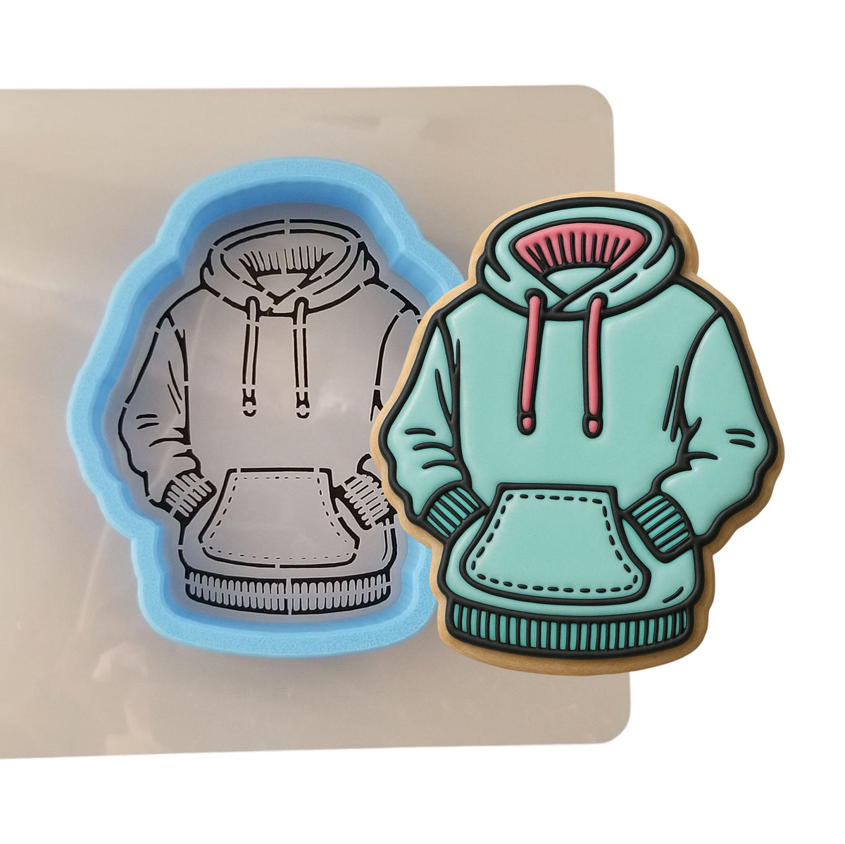 Blue Hoodie Cookie Cutter | Stamp | Stencil - SHARP EDGES - FAST Shipping - Choose Your Own Size! #1 Cookie Cutter Lady 