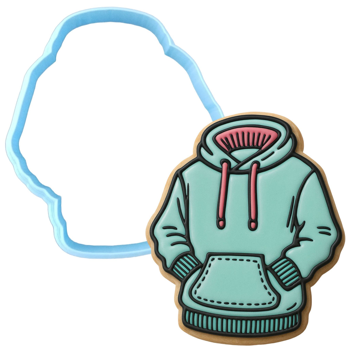 Blue Hoodie Cookie Cutter | Stamp | Stencil - SHARP EDGES - FAST Shipping - Choose Your Own Size! #1 Cookie Cutter Lady LITTLE - 3 Inches (7.62cm) Cookie Cutter ONLY (Outline) 