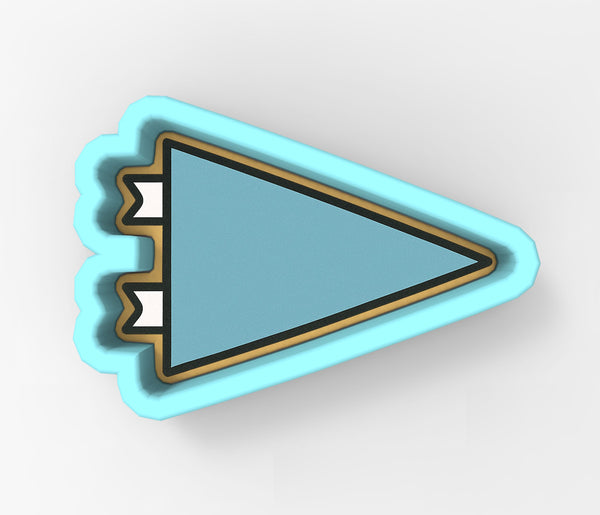 Blue Pennant Flag Cookie Cutter | Stamp | Stencil - SHARP EDGES - FAST Shipping - Choose Your Own Size! #1