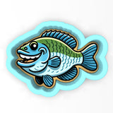 a blue fish with a smile on it's face