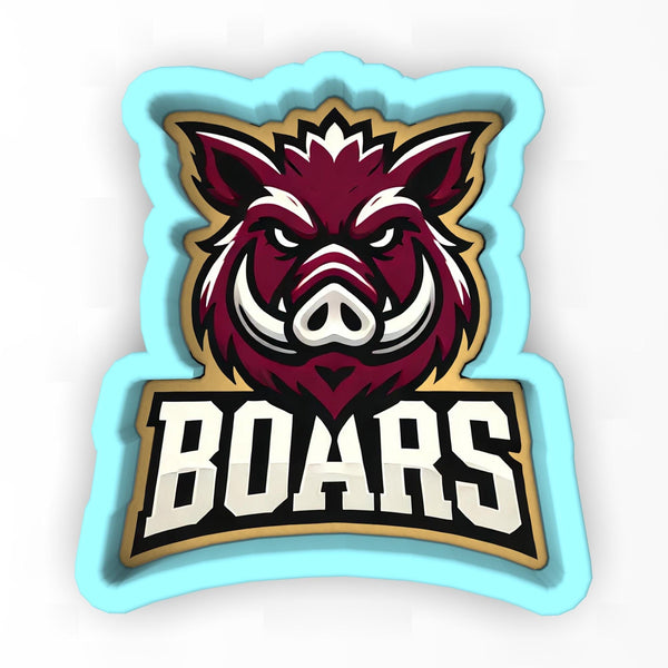 a sticker with the word boars on it