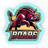 a sticker with the word boars on it
