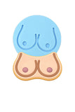 Boobs Cookie Cutter | Stamp | Stencil #5 Bachelorette & Bachelor Cookie Cutter Lady MINI - 2 Inches (5cm) Debosser ONLY 