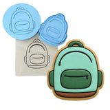 Bookbag Cookie Cutter | Stamp | Stencil #2 School / Grad Cookie Cutter Lady MINI - 2 Inches (5cm) **FULL SET BUNDLE** Cutter + Stamp + Stencil + Debosser **BEST DEAL** 