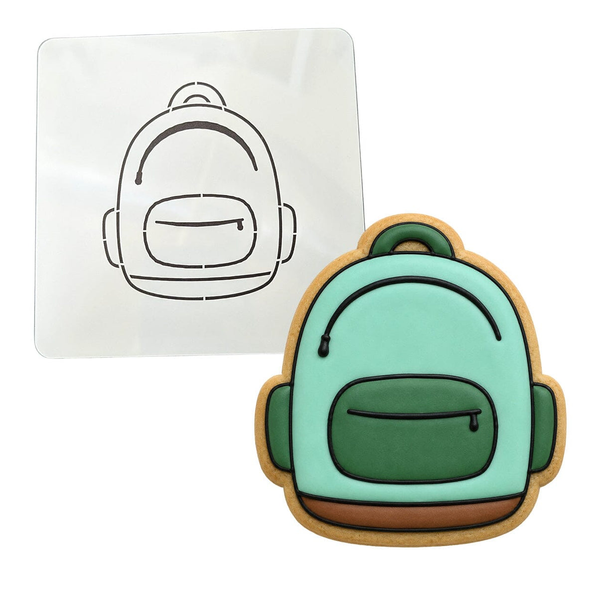 Bookbag Cookie Cutter | Stamp | Stencil #2 School / Grad Cookie Cutter Lady MINI - 2 Inches (5cm) Stencil ONLY 
