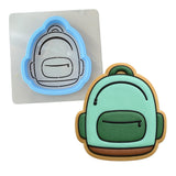 Bookbag Cookie Cutter | Stamp | Stencil #2 School / Grad Cookie Cutter Lady MINI - 2 Inches (5cm) **BUNDLE** Cutter + Stencil 