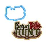 Born To Hunt Cookie Cutter | Stamp | Stencil #1 Boys/ Army / Outdoorsman Cookie Cutter Lady MINI - 2 Inches (5cm) Cookie Cutter ONLY (Outline) 