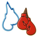 Boxing Gloves Hanging Cookie Cutter Outline & Stamp Sports Cookie Cutter Lady MINI - 2 Inches (5cm) Cookie Cutter ONLY (Outline) 