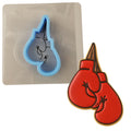 Boxing Gloves Hanging Cookie Cutter Outline & Stamp Sports Cookie Cutter Lady MINI - 2 Inches (5cm) **BUNDLE** Cutter + Stencil 