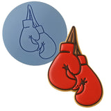 Boxing Gloves Hanging Cookie Cutter Outline & Stamp Sports Cookie Cutter Lady MINI - 2 Inches (5cm) Debosser ONLY 