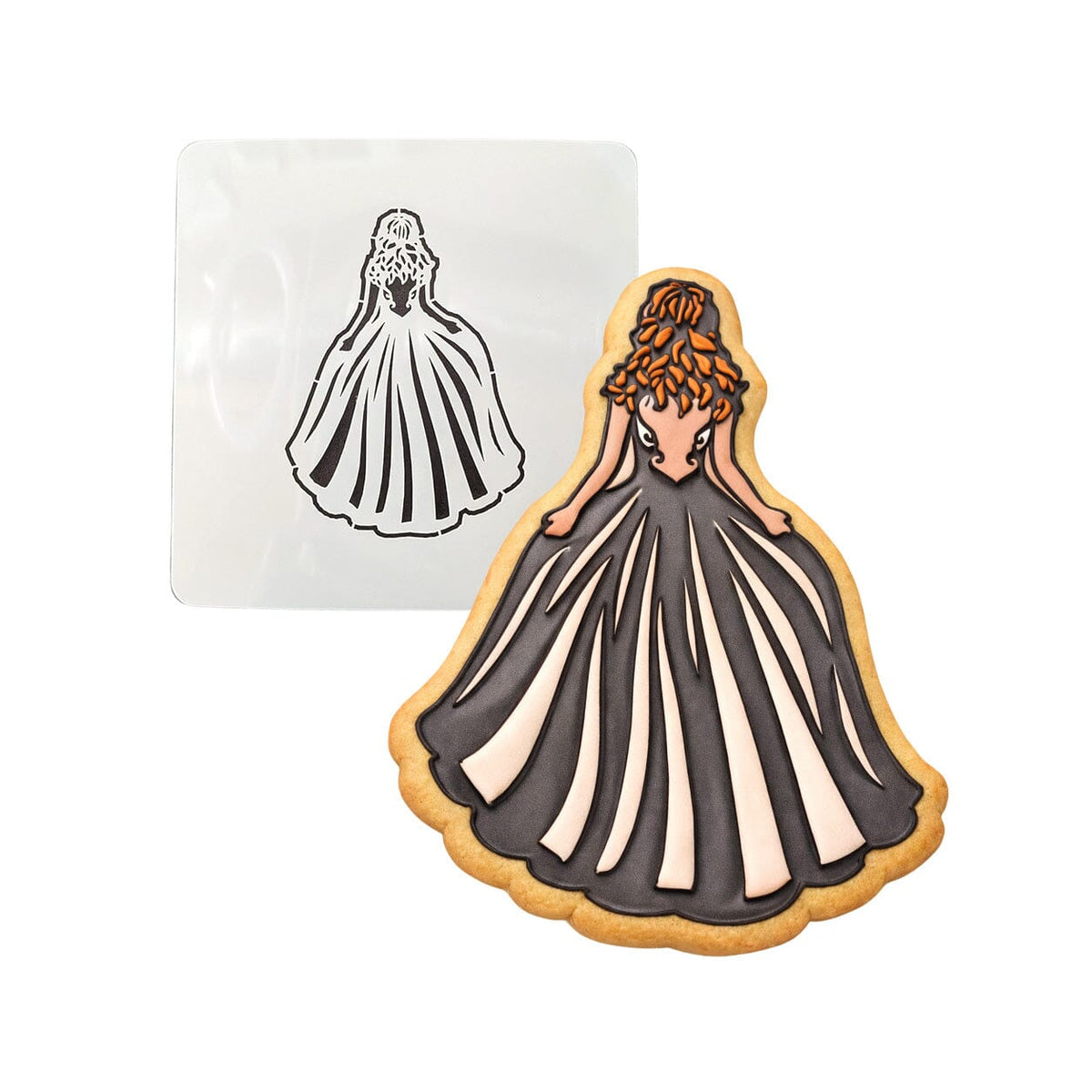 Bride in Dress Cookie Cutter | Stamp | Stencil #2 Wedding / Baby / V Day Cookie Cutter Lady MINI - 2 Inches (5cm) Stencil ONLY 