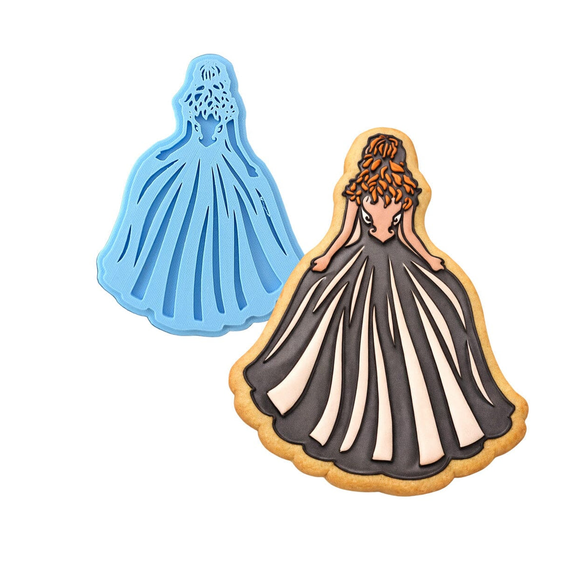 Bride in Dress Cookie Cutter | Stamp | Stencil #2 Wedding / Baby / V Day Cookie Cutter Lady MINI - 2 Inches (5cm) Stamp ONLY 