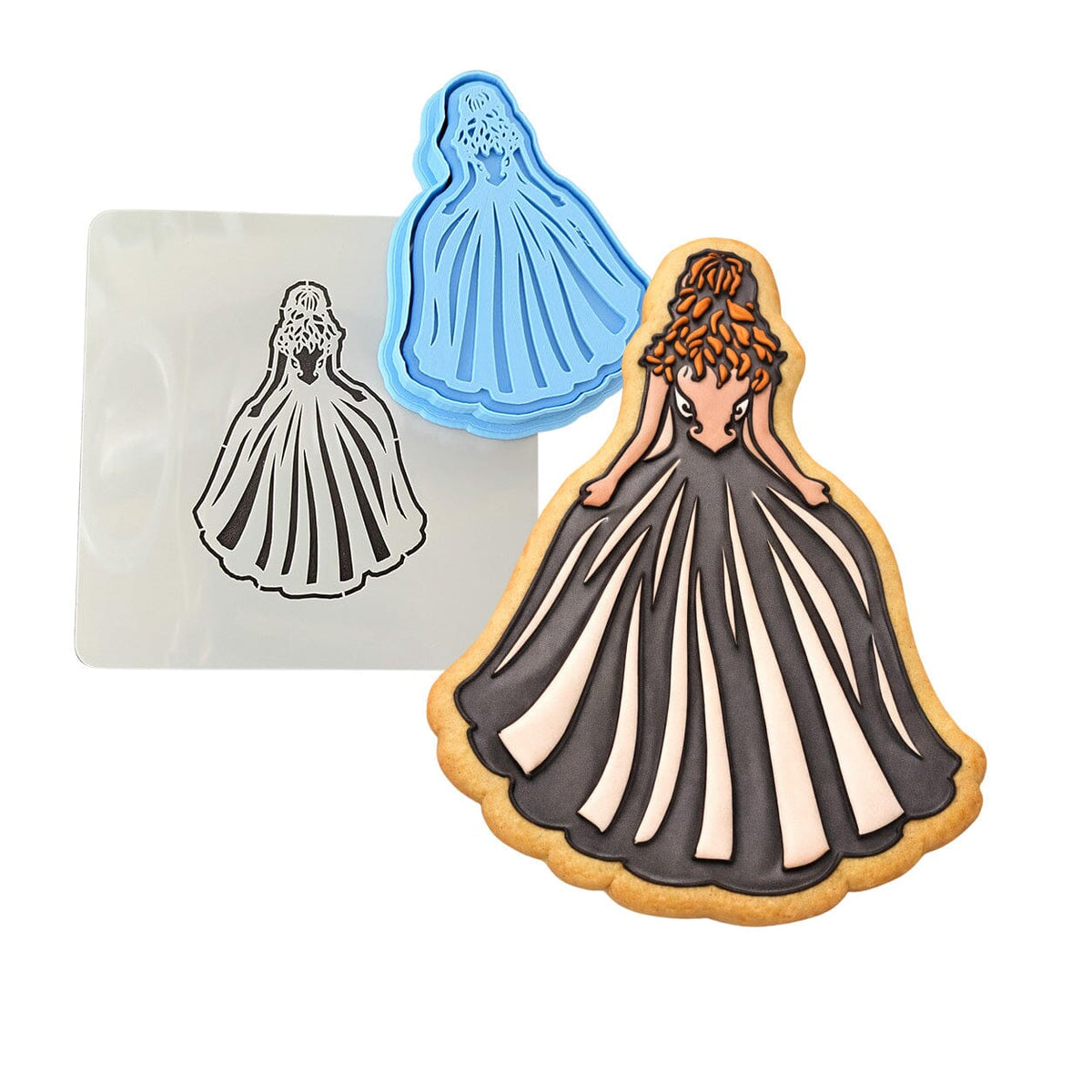 Bride in Dress Cookie Cutter | Stamp | Stencil #2 Wedding / Baby / V Day Cookie Cutter Lady 