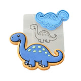 Brontosaurus Dinosaur Cute Cookie Cutter | Stamp | Stencil #1 Animals & Dinosaurs Cookie Cutter Lady 