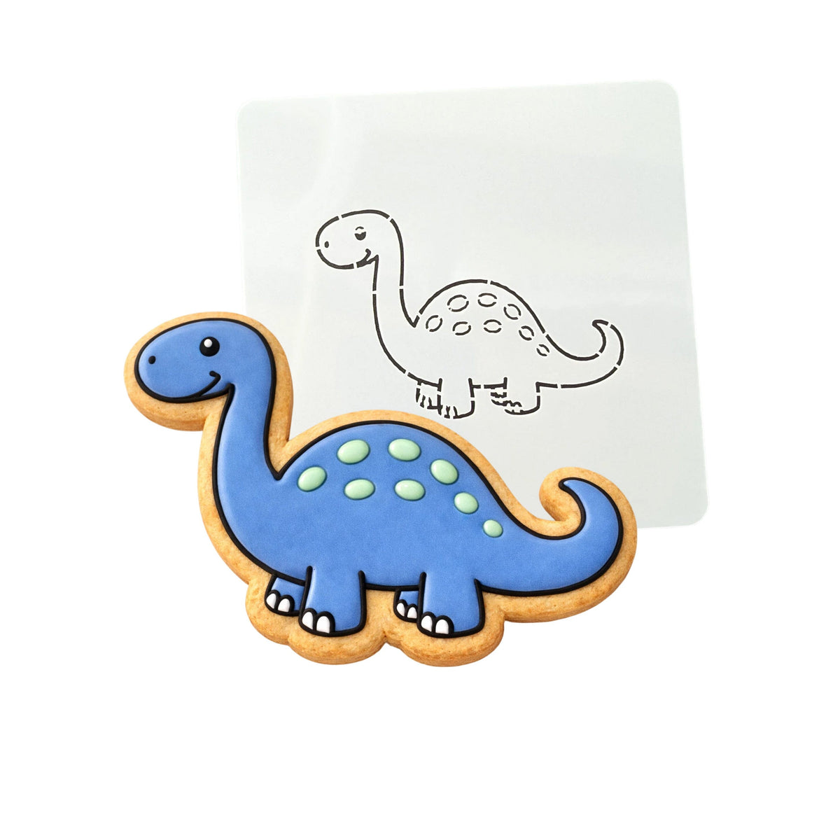 Brontosaurus Dinosaur Cute Cookie Cutter | Stamp | Stencil #1 Animals & Dinosaurs Cookie Cutter Lady MINI - 2 Inches (5cm) Stencil ONLY 