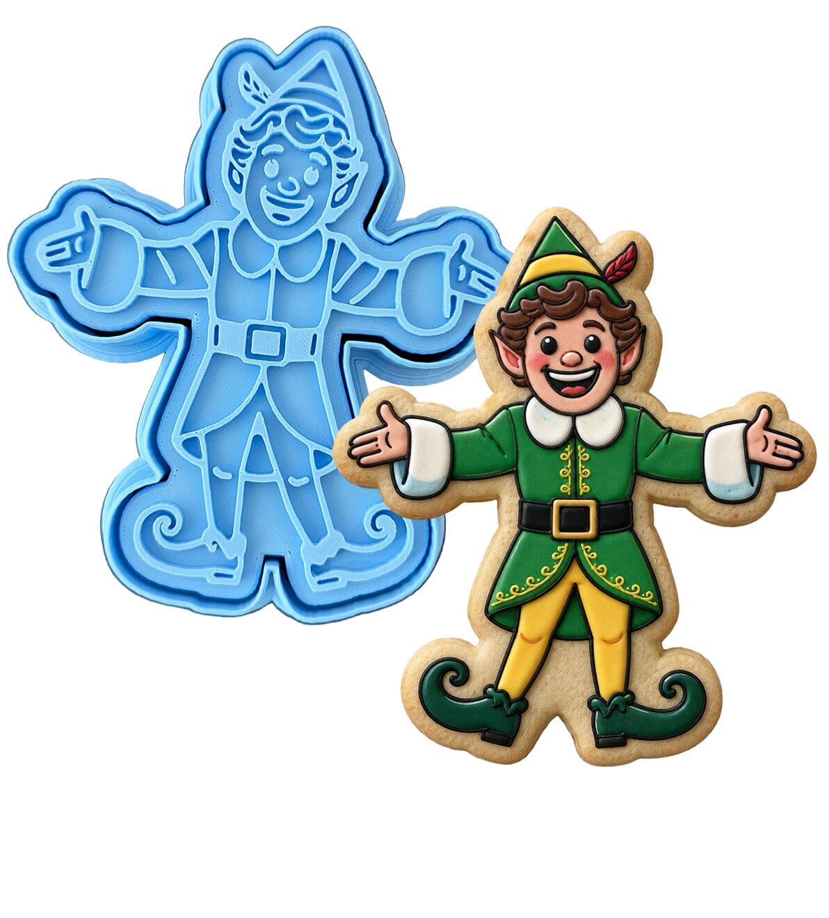 Buddy the Elf Cookie Cutter | Stamp | Stencil - SHARP EDGES - FAST Shipping - Choose Your Own Size! #3 Cookie Cutter Lady LITTLE - 3 Inches (7.62cm) **BUNDLE** Cutter + Stamp 