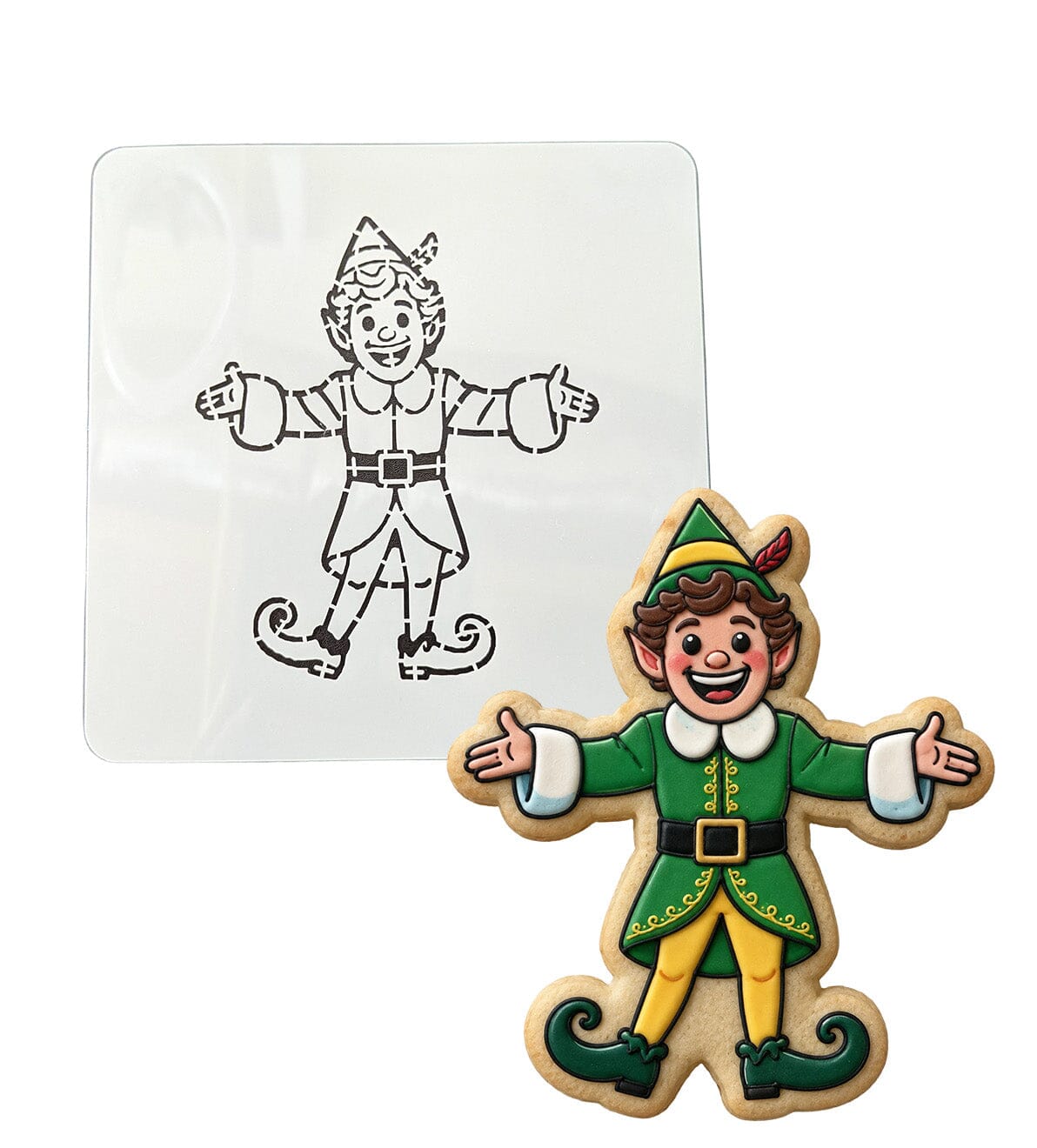 Buddy the Elf Cookie Cutter | Stamp | Stencil - SHARP EDGES - FAST Shipping - Choose Your Own Size! #3 Cookie Cutter Lady LITTLE - 3 Inches (7.62cm) Stencil ONLY 