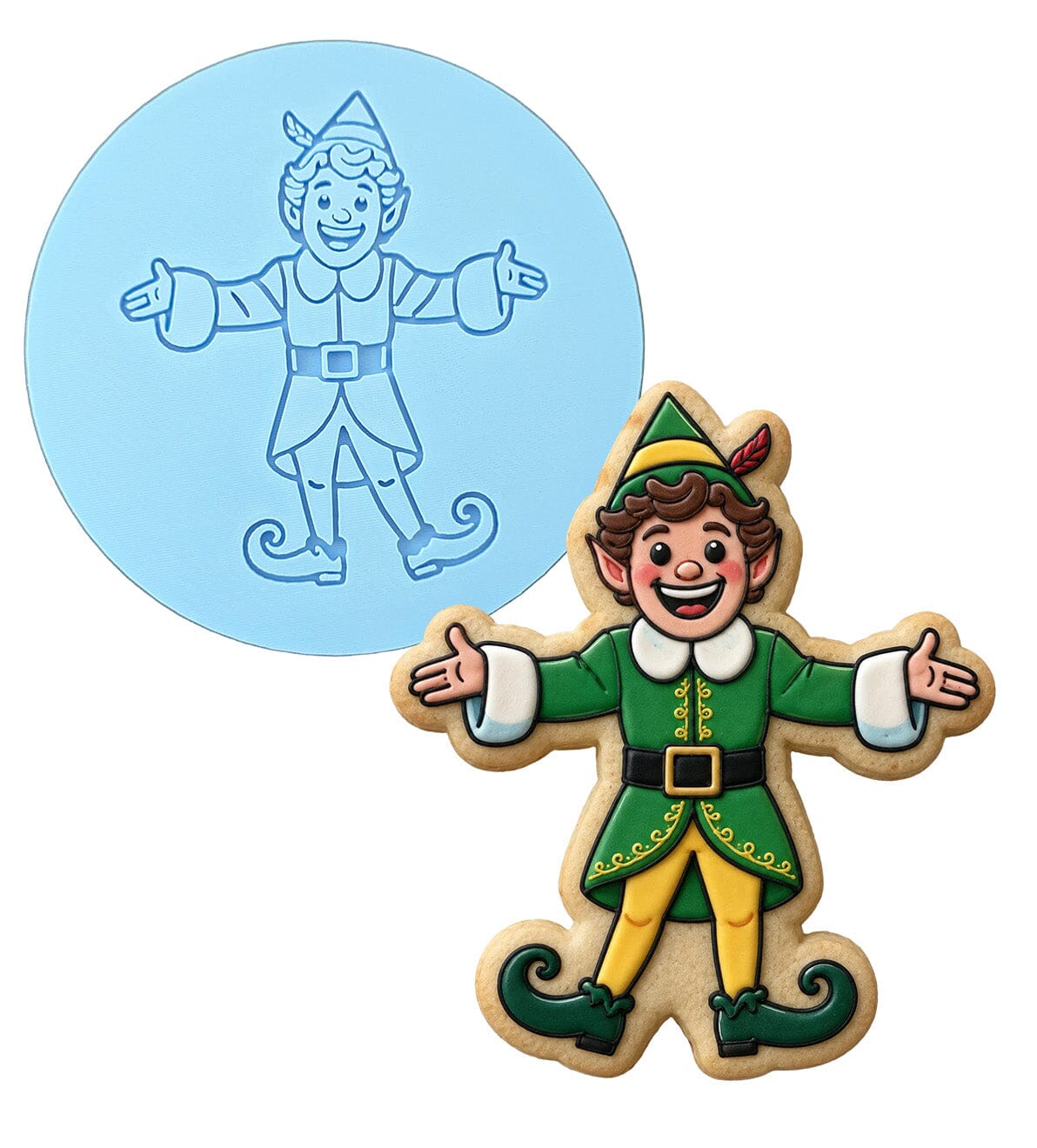 Buddy the Elf Cookie Cutter | Stamp | Stencil - SHARP EDGES - FAST Shipping - Choose Your Own Size! #3 Cookie Cutter Lady LITTLE - 3 Inches (7.62cm) Debosser ONLY 