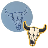Bull Skull Cookie Cutter | Stamp | Stencil #1 Miscellaneous Cookie Cutter Lady MINI - 2 Inches (5cm) Debosser ONLY 