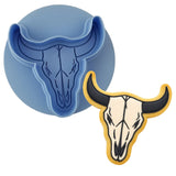 Bull Skull Cookie Cutter | Stamp | Stencil #1 Miscellaneous Cookie Cutter Lady MINI - 2 Inches (5cm) **BUNDLE** Cutter + Debosser 