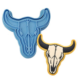 Bull Skull Cookie Cutter | Stamp | Stencil #1 Miscellaneous Cookie Cutter Lady MINI - 2 Inches (5cm) **BUNDLE** Cutter + Stamp 