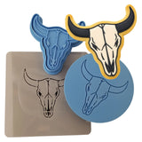 Bull Skull Cookie Cutter | Stamp | Stencil #1 Miscellaneous Cookie Cutter Lady MINI - 2 Inches (5cm) **FULL SET BUNDLE** Cutter + Stamp + Stencil + Debosser **BEST DEAL** 