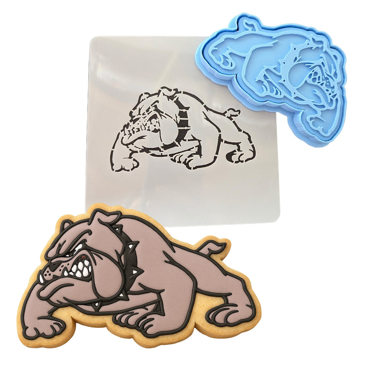 Bulldog Body Cookie Cutter | Stamp | Stencil #1 Animals & Dinosaurs Cookie Cutter Lady 