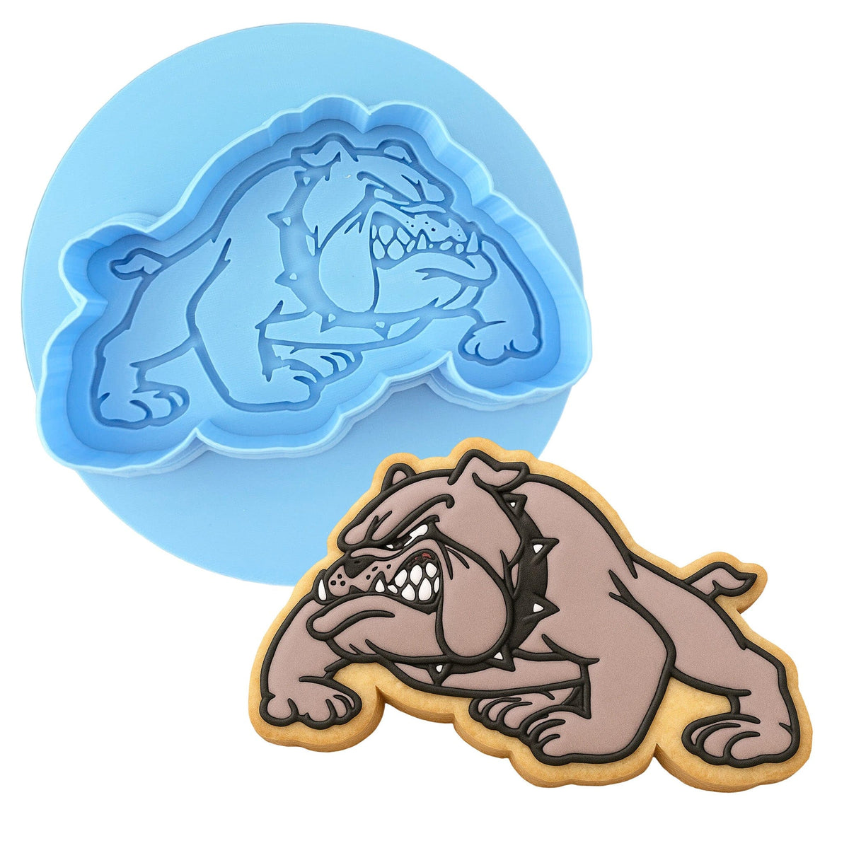Bulldog Body Cookie Cutter | Stamp | Stencil #1 Animals & Dinosaurs Cookie Cutter Lady MINI - 2 Inches (5cm) **BUNDLE** Cutter + Debosser 
