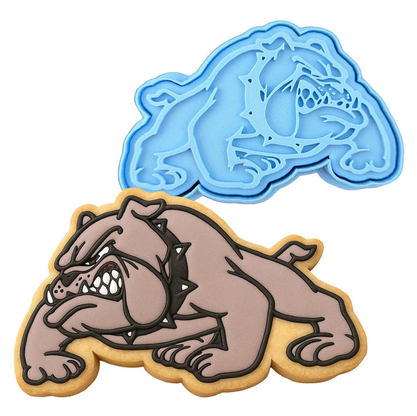 Bulldog Body Cookie Cutter | Stamp | Stencil #1 Animals & Dinosaurs Cookie Cutter Lady MINI - 2 Inches (5cm) **BUNDLE** Cutter + Stamp 