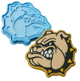 a cookie cutter with a bulldog face on it