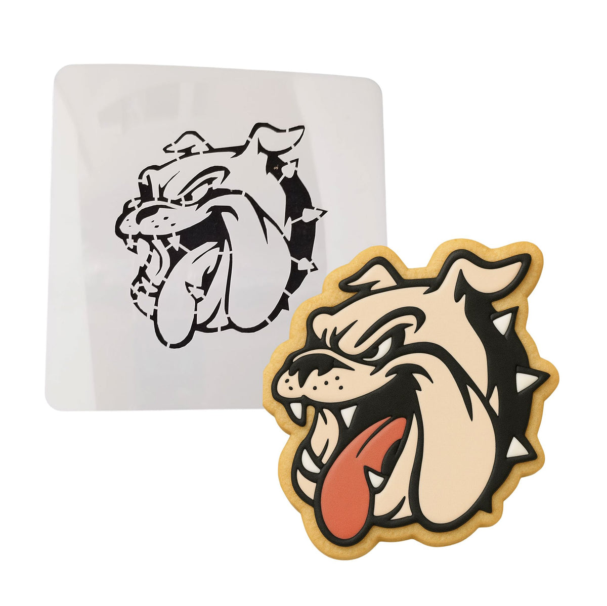 Bulldog Face Tongue Cookie Cutter | Stamp | Stencil #2 Animals & Dinosaurs Cookie Cutter Lady 
