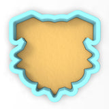 a cookie cutter shaped like the shape of a map