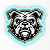 a sticker of a dog's head on a white background