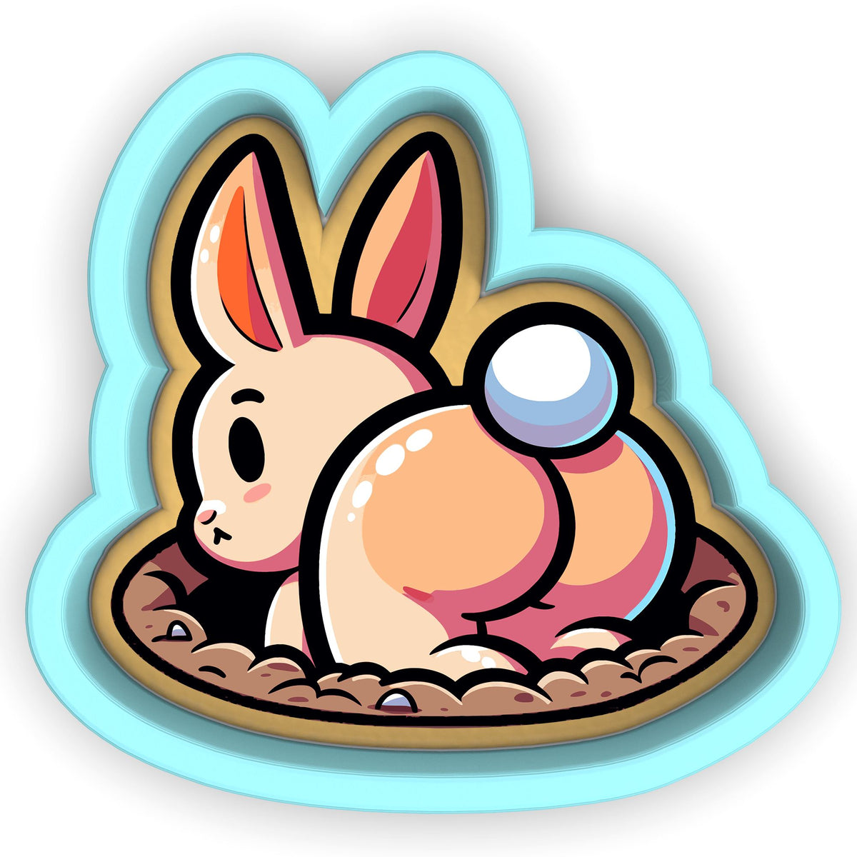 a cartoon of a bunny in a nest