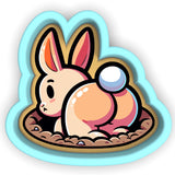 a cartoon of a bunny in a nest