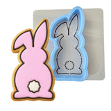 Bunny Facing Forward Cookie Cutter | Stamp | Stencil #1 Easter / Spring / Flower Cookie Cutter Lady MINI - 2 Inches (5cm) **BUNDLE** Cutter + Stencil 