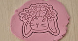 Bunny with Headpiece Cookie Cutter | Stamp | Stencil #1 Easter / Spring / Flower Cookie Cutter Lady 